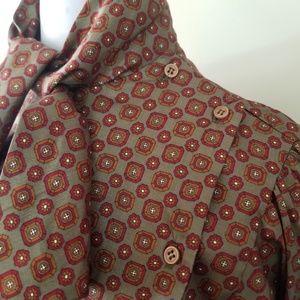 Vintage Burgundy Copper & Steel Grey Blouse 6